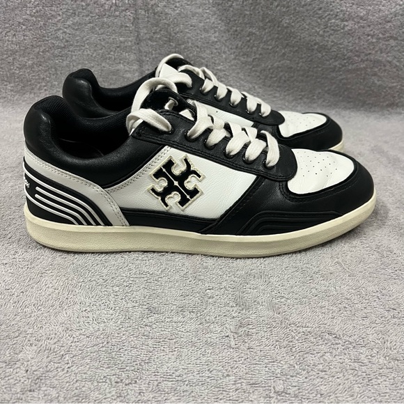 Tory Burch Shoes - Tory Burch Clover Court Women’s 8 Sneaker Black White Low Top